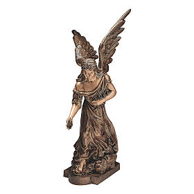 Bronzestatue Engel Blumen streuend 145 cm Höhe für den AUßENBEREICH