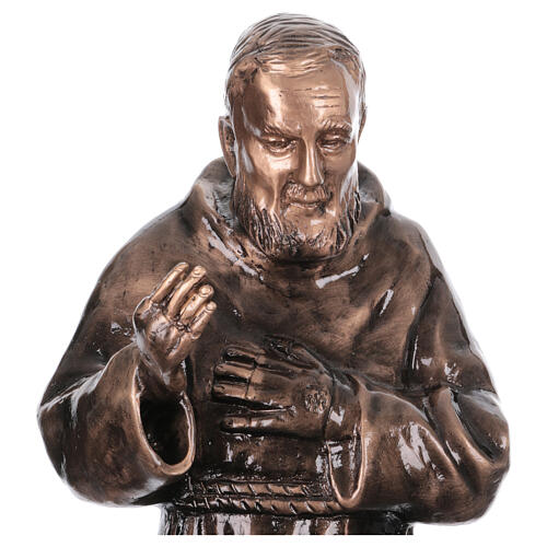 Bronzestatue, Pater Pio, 80 cm, für den AUßENBEREICH 2