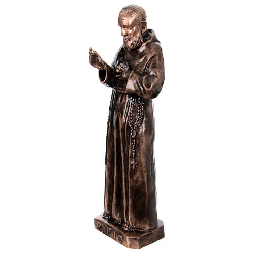 Estatua San Padre Pío bronce 80 cm para EXTERIOR 3