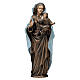 Estatua Virgen con Niño bronce 65 cm capa azul para EXTERIOR s1
