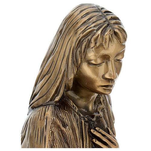 Funerary statue of grieving girl in bronze 45 cm for EXTERNAL USE 6