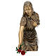Funerary statue of grieving girl in bronze 45 cm for EXTERNAL USE s1