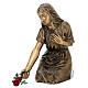 Funerary statue of grieving girl in bronze 45 cm for EXTERNAL USE s3