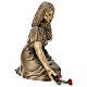 Funerary statue of grieving girl in bronze 45 cm for EXTERNAL USE s5