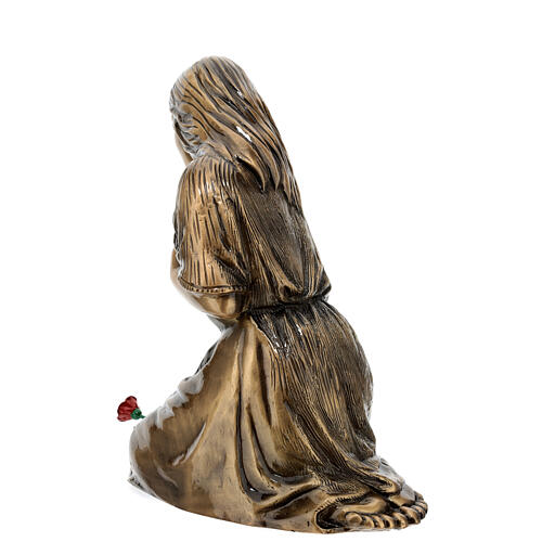 Figura z brązu na pomnik cmentarny Młoda kobieta zasmucona, 45 cm, na ZEWNĄTRZ 11