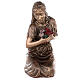 Bronzestatue Frau mit Blumen 45 cm Höhe für den AUßENBEREICH s1