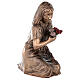 Bronzestatue Frau mit Blumen 45 cm Höhe für den AUßENBEREICH s7