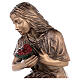 Statue of Kneeling Woman Holding Flowers in Bronze 45 cm for OUTDOORS s2