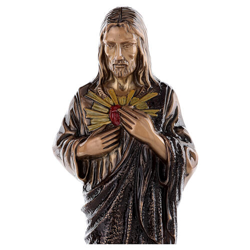 Statue of the Sacred Heart of Jesus in bronze 60 cm for EXTERNAL USE 2