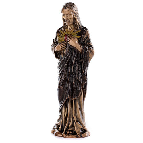 Statue of the Sacred Heart of Jesus in bronze 60 cm for EXTERNAL USE 3