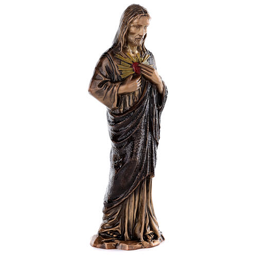Sculpture Sacré-Coeur Jésus bronze 60 cm pour EXTÉRIEUR 5