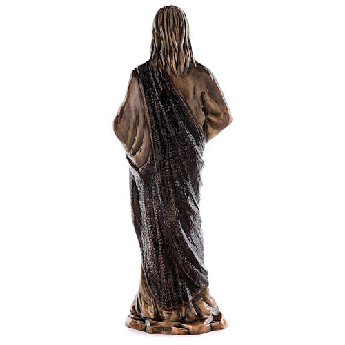 Scultura Sacro Cuore Gesù bronzo 60 cm per ESTERNO 6