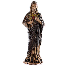 Colored Sacred Heart of Jesus Bronze Statue 60 cm for OUTDOORS