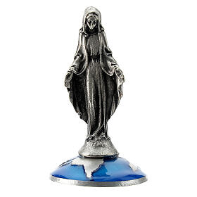 Miraculous Mary statue on base with world, 6 cm
