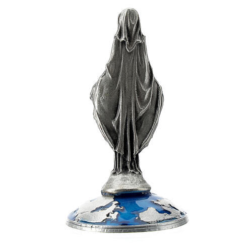 Miraculous Mary statue on base with world, 6 cm 2