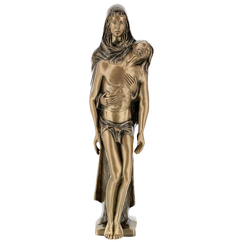 Pieta statue standing in bronze FOR OUTDOORS 80 cm 1