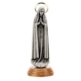 Statua Madonna di Fatima aureola ulivo dorata zama 12 cm