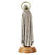 Imagem Nossa Senhora de Fátima Zamak auréola dourada base madeira de oliveira 12 cm s4