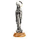 Gottesmutter von Lourdes – Statue aus Zamak und Olivenholz, Höhe 12 cm s2