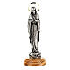 Imagem Nossa Senhora de Lourdes Zamak auréola dourada base madeira de oliveira 12 cm s1