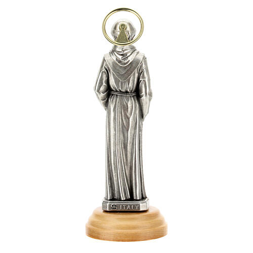 Heiliger Antonius – Statue 12 cm, Zamak mit Sockel aus Olivenholz 4