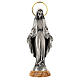 Gottesmutter von der Wunderbaren Medaille – Statue 18 cm aus Zamak mit Olivenholz-Sockel s1
