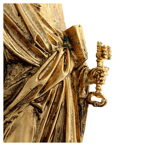 Saint Peter statue in gilded bronze, 12 in 8