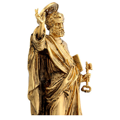 Saint Peter statue in gilded bronze, 12 in 10
