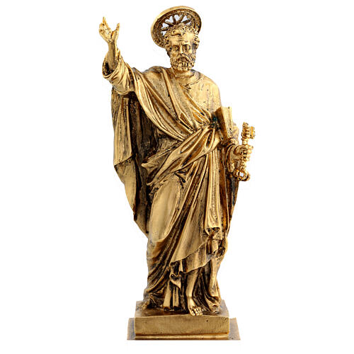 Statue Saint Pierre bronze doré 30 cm 2