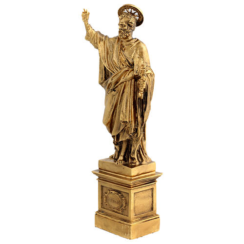 Statue Saint Pierre bronze doré 30 cm 3