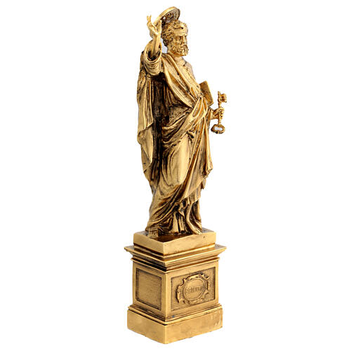 Statue Saint Pierre bronze doré 30 cm 7