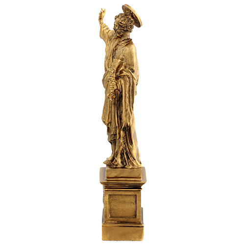 Statue Saint Pierre bronze doré 30 cm 9