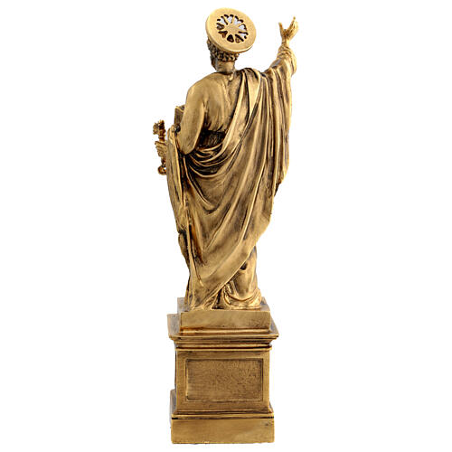 Statue Saint Pierre bronze doré 30 cm 12