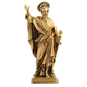 Statua San Pietro bronzo dorato 30 cm