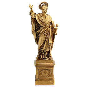Estátua de São Pedro em bronze dourado, 30 cm