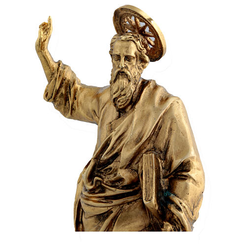 Heiliger Paulus – Statue aus goldfarbener Bronze, 30 cm 4