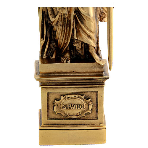 Heiliger Paulus – Statue aus goldfarbener Bronze, 30 cm 6