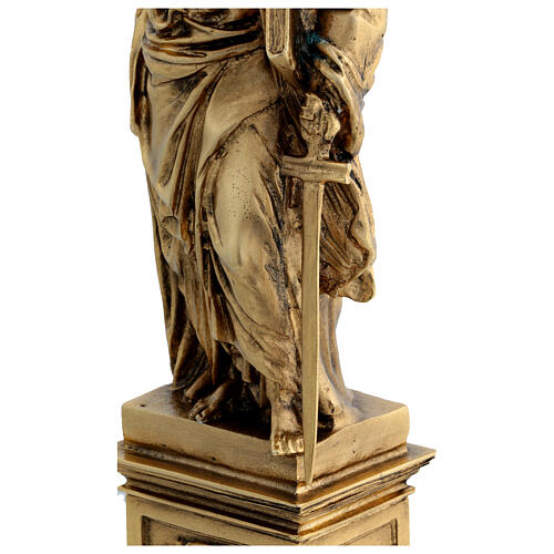 Heiliger Paulus – Statue aus goldfarbener Bronze, 30 cm 8