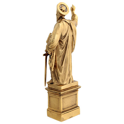 Heiliger Paulus – Statue aus goldfarbener Bronze, 30 cm 9