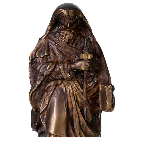 Estátua de São Paulo em bronze 16 cm em caixa de veludo 3