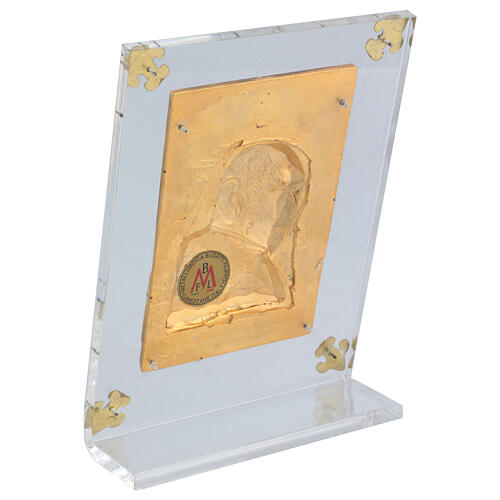 Alloy plaque on plexiglass, Pope John XXIII, 8x6 in 5
