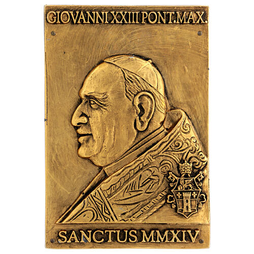 Pope John XXIII alloy tablet on plexiglass 20x15 cm 2