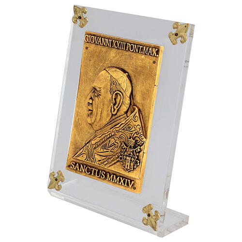 Pope John XXIII alloy tablet on plexiglass 20x15 cm 4