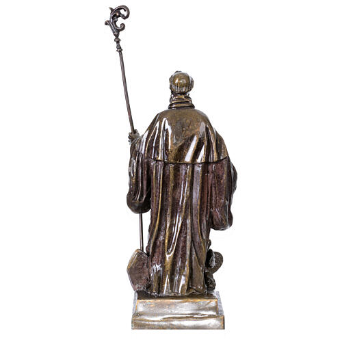 Estatua bronce lacado San Benedicto 30 cm 7