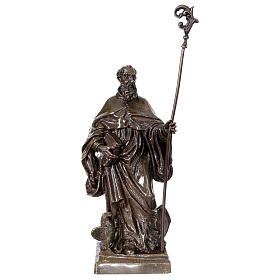 Estátua em bronze envernizado de São Bento, 30 cm