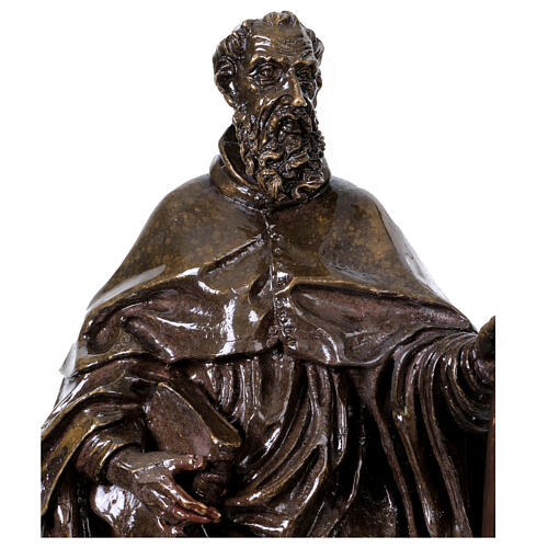 Estátua em bronze envernizado de São Bento, 30 cm 2