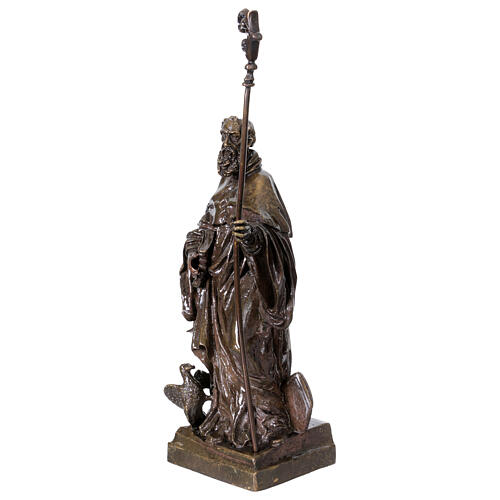 Estátua em bronze envernizado de São Bento, 30 cm 3