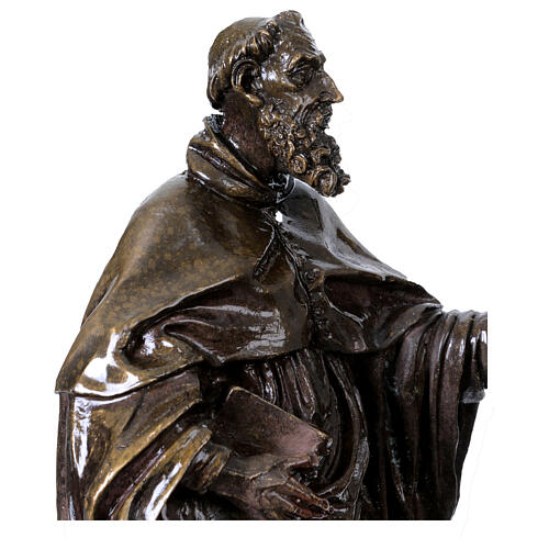 Estátua em bronze envernizado de São Bento, 30 cm 4