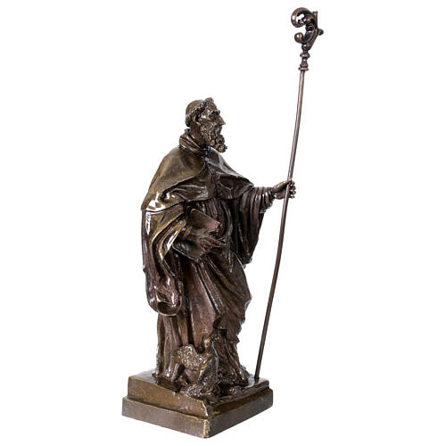 Estátua em bronze envernizado de São Bento, 30 cm 5