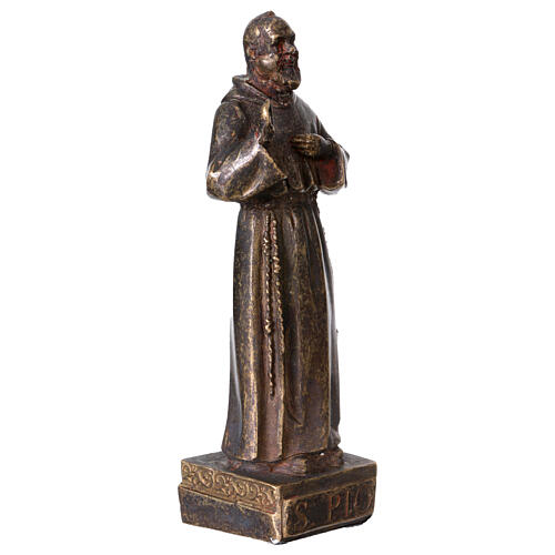 Estatua Padre Pío bronce 14 cm 3